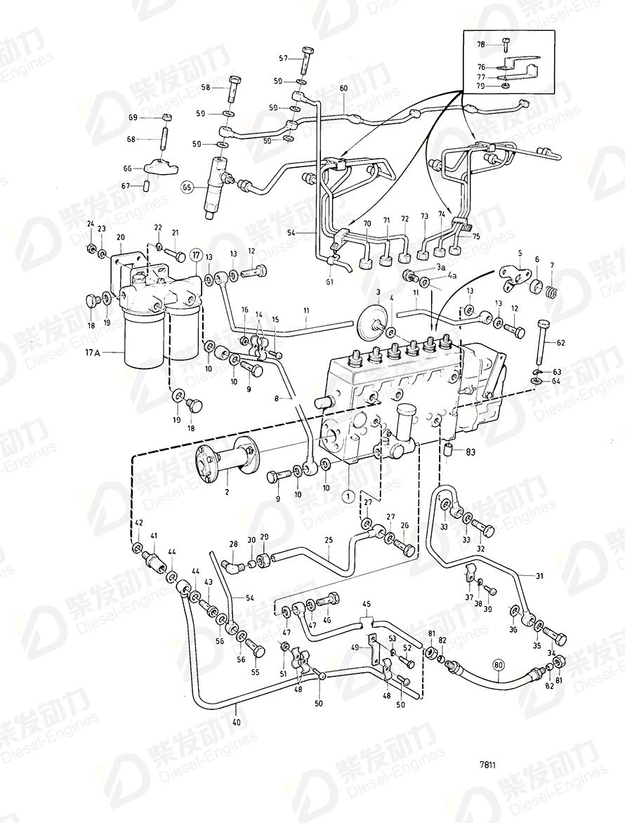 volvo penta Fuel pipe 844654 Drawing volvo penta Fuel pipe 844654 Drawing